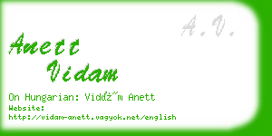 anett vidam business card